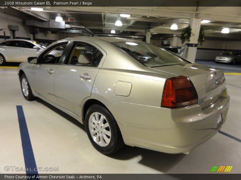 Platinum Pearl / Beige 2008 Mitsubishi Galant ES