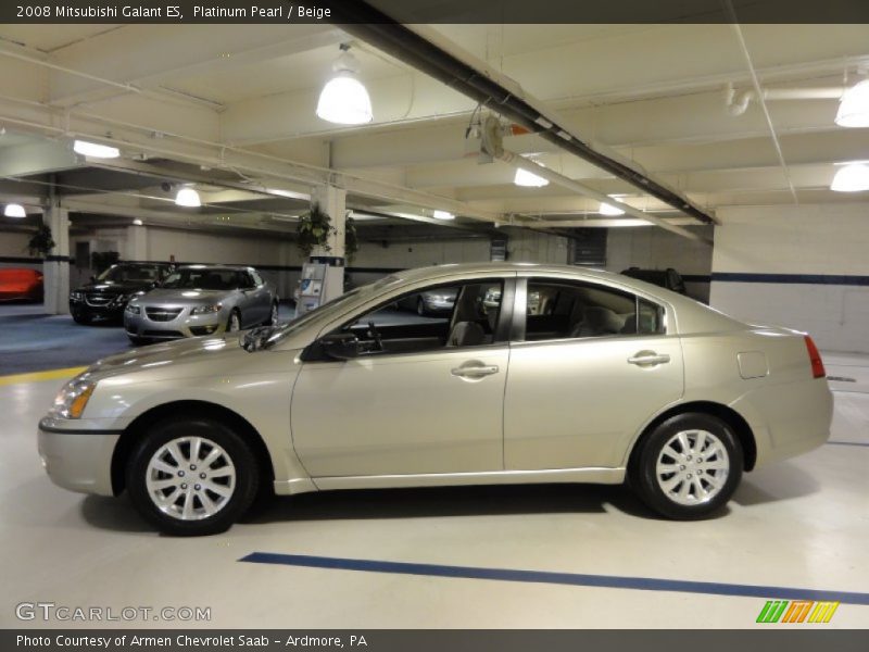 Platinum Pearl / Beige 2008 Mitsubishi Galant ES
