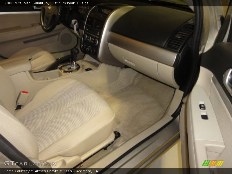 Platinum Pearl / Beige 2008 Mitsubishi Galant ES