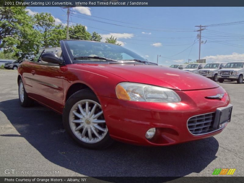 Inferno Red Tinted Pearlcoat / Sandstone 2001 Chrysler Sebring LXi Convertible