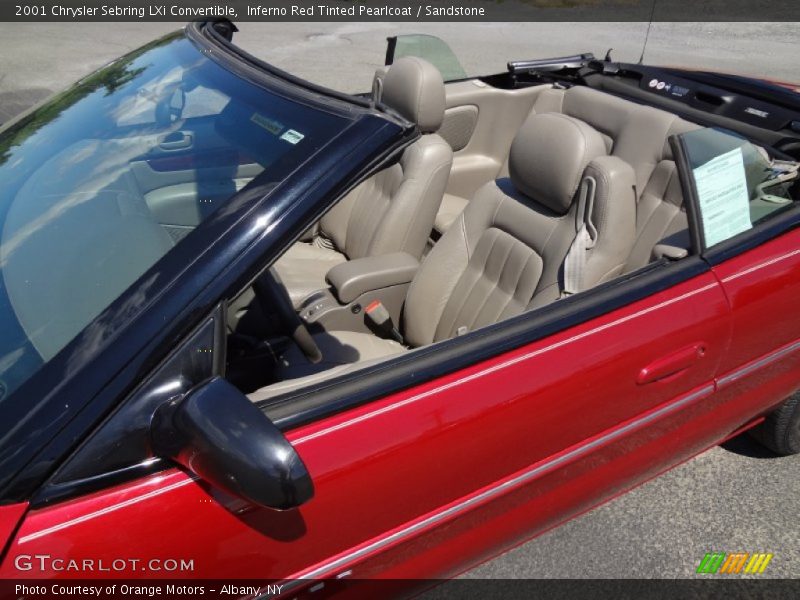 Inferno Red Tinted Pearlcoat / Sandstone 2001 Chrysler Sebring LXi Convertible