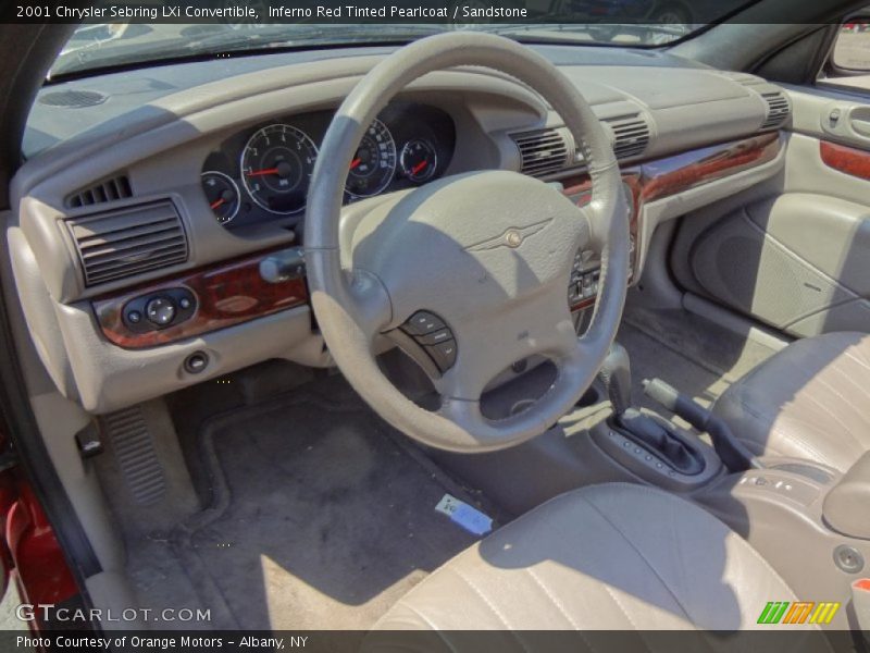 Inferno Red Tinted Pearlcoat / Sandstone 2001 Chrysler Sebring LXi Convertible