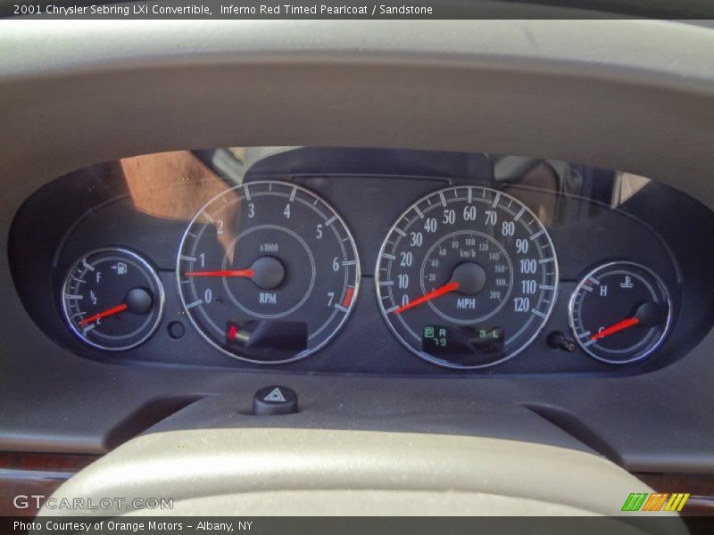 Inferno Red Tinted Pearlcoat / Sandstone 2001 Chrysler Sebring LXi Convertible