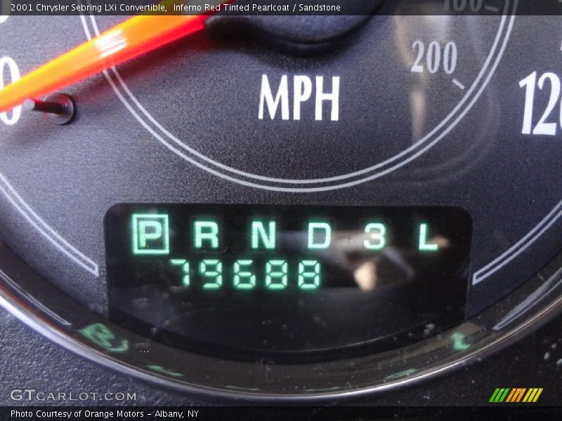 Inferno Red Tinted Pearlcoat / Sandstone 2001 Chrysler Sebring LXi Convertible