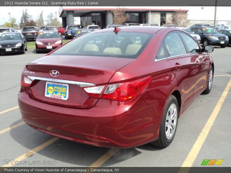 Sparkling Ruby Red / Camel 2012 Hyundai Sonata GLS