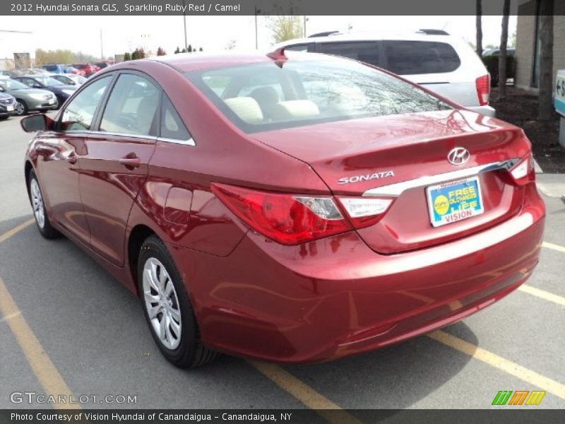 Sparkling Ruby Red / Camel 2012 Hyundai Sonata GLS