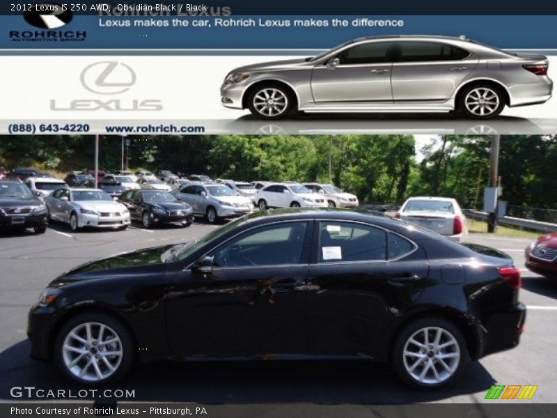 Obsidian Black / Black 2012 Lexus IS 250 AWD