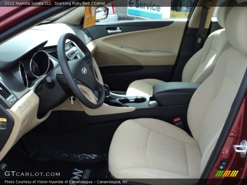 Sparkling Ruby Red / Camel 2012 Hyundai Sonata GLS