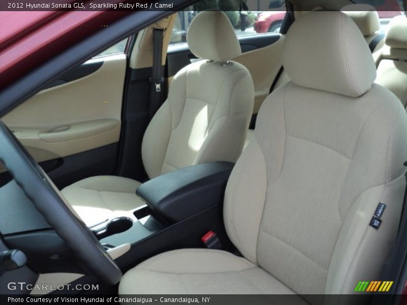 Sparkling Ruby Red / Camel 2012 Hyundai Sonata GLS