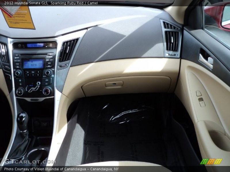 Sparkling Ruby Red / Camel 2012 Hyundai Sonata GLS