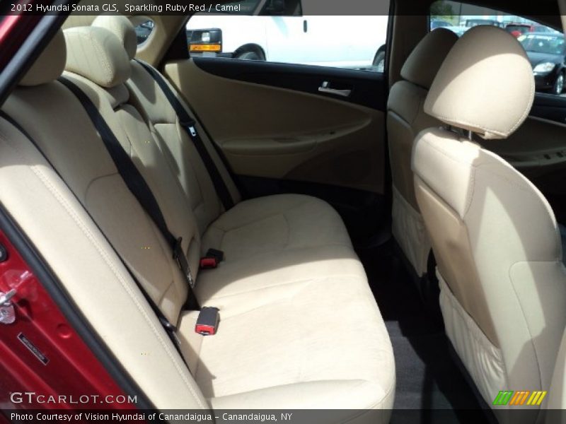 Sparkling Ruby Red / Camel 2012 Hyundai Sonata GLS