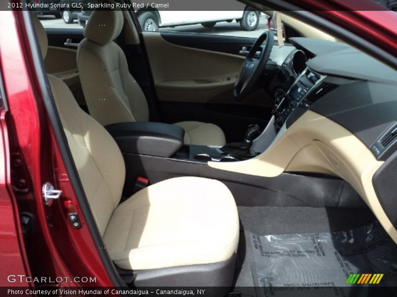 Sparkling Ruby Red / Camel 2012 Hyundai Sonata GLS
