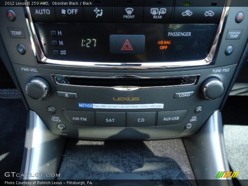 Obsidian Black / Black 2012 Lexus IS 250 AWD