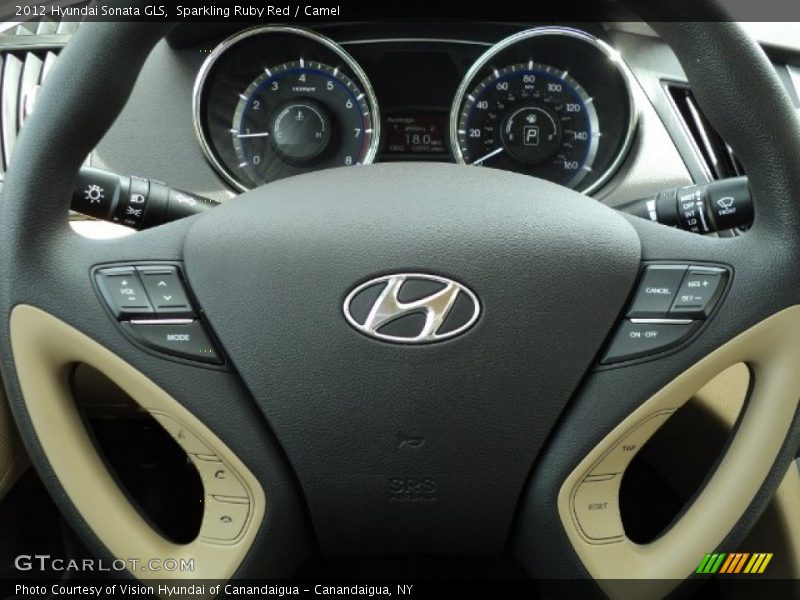 Sparkling Ruby Red / Camel 2012 Hyundai Sonata GLS