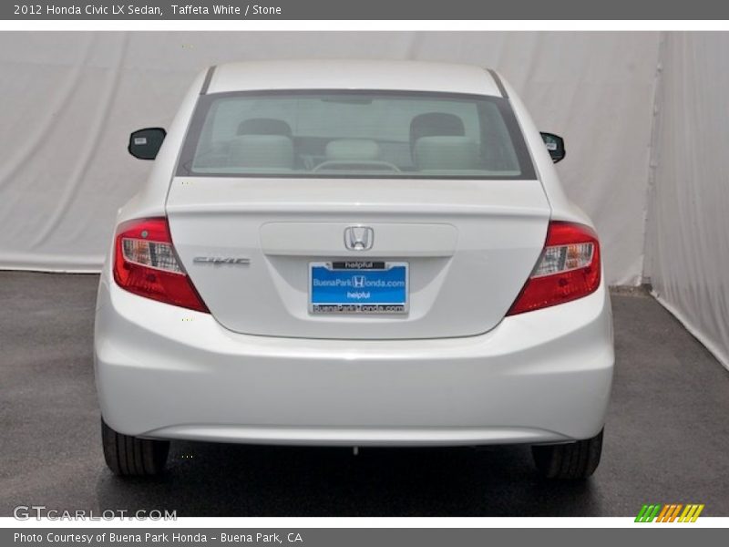 Taffeta White / Stone 2012 Honda Civic LX Sedan