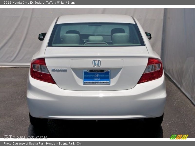 Taffeta White / Stone 2012 Honda Civic EX Sedan