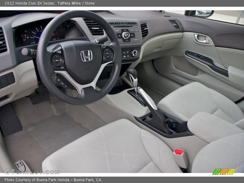 Taffeta White / Stone 2012 Honda Civic EX Sedan