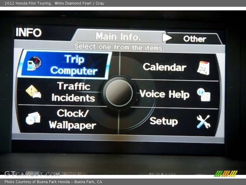 White Diamond Pearl / Gray 2012 Honda Pilot Touring