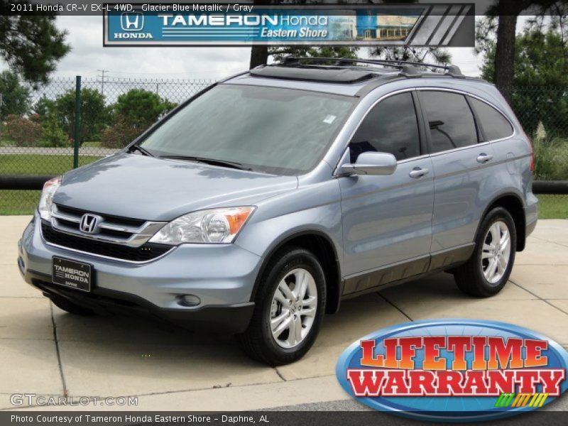 Glacier Blue Metallic / Gray 2011 Honda CR-V EX-L 4WD