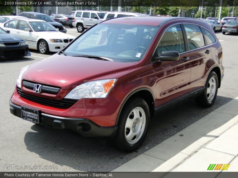 Tango Red Pearl / Gray 2009 Honda CR-V LX 4WD