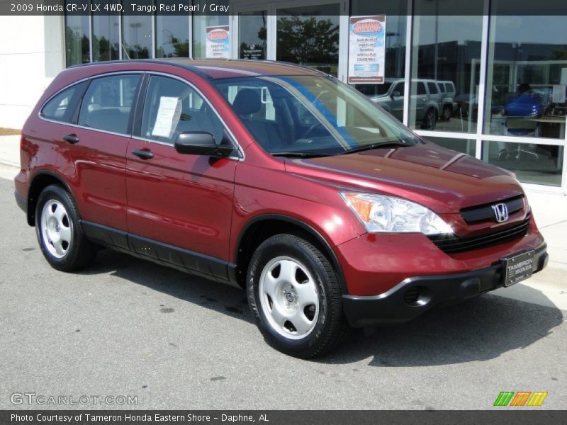 Tango Red Pearl / Gray 2009 Honda CR-V LX 4WD