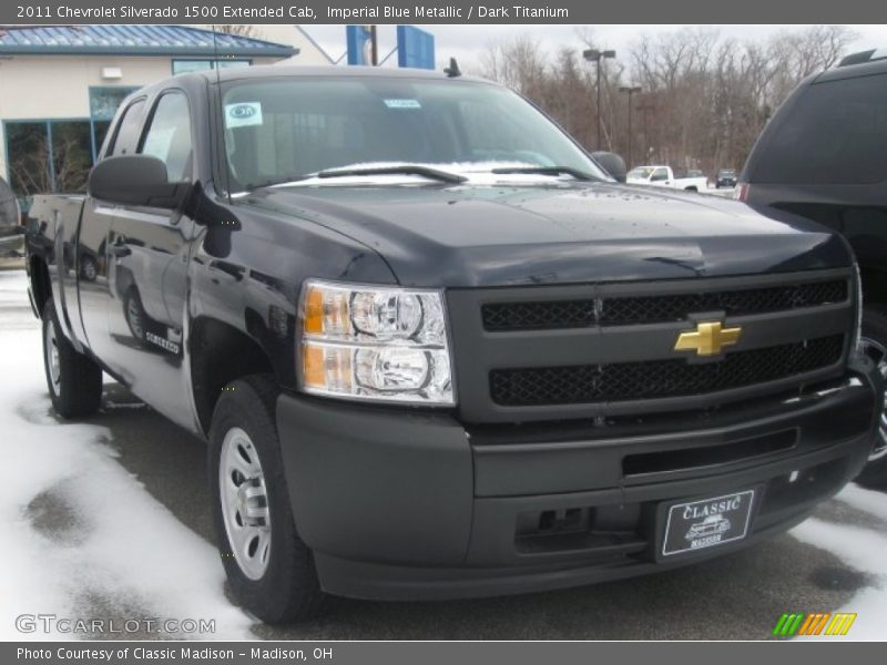 Imperial Blue Metallic / Dark Titanium 2011 Chevrolet Silverado 1500 Extended Cab