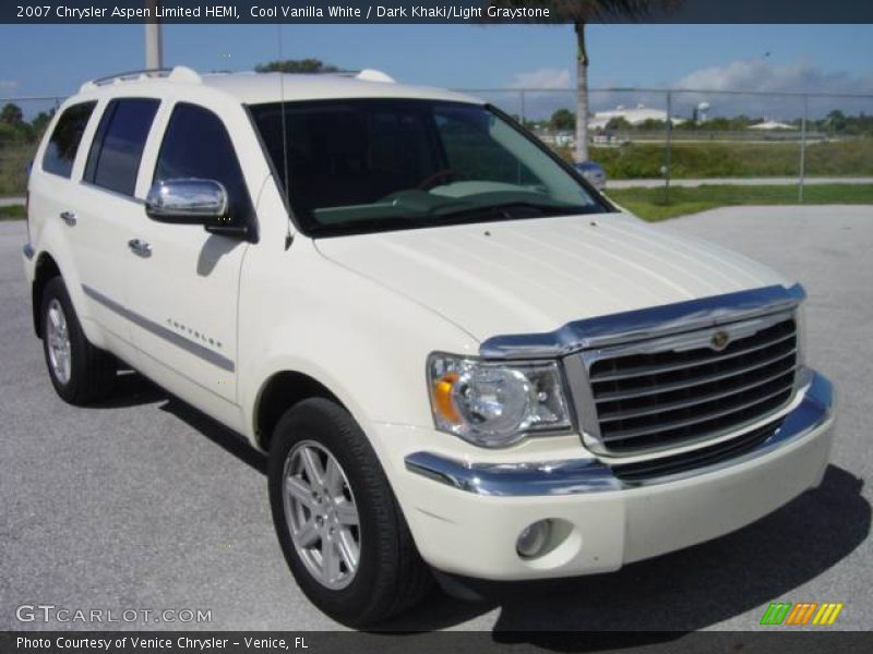 Cool Vanilla White / Dark Khaki/Light Graystone 2007 Chrysler Aspen Limited HEMI