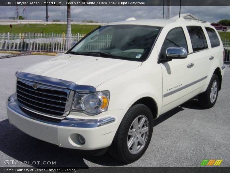 Cool Vanilla White / Dark Khaki/Light Graystone 2007 Chrysler Aspen Limited HEMI