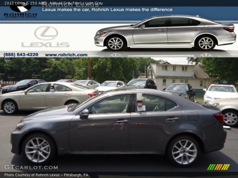Nebula Gray Pearl / Light Gray 2012 Lexus IS 250 AWD
