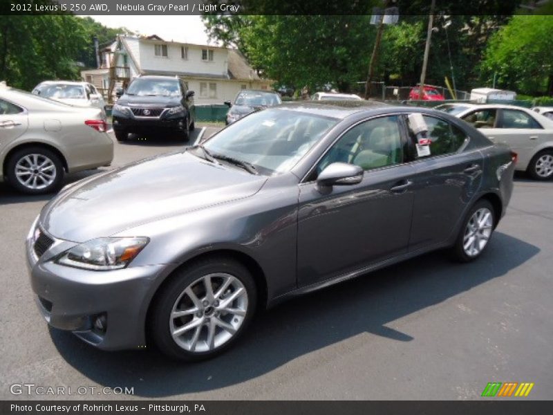 Nebula Gray Pearl / Light Gray 2012 Lexus IS 250 AWD