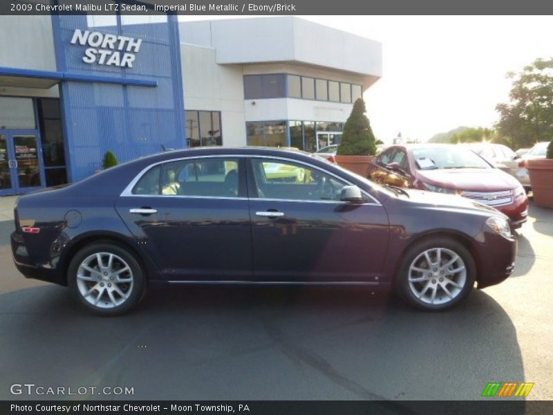 Imperial Blue Metallic / Ebony/Brick 2009 Chevrolet Malibu LTZ Sedan