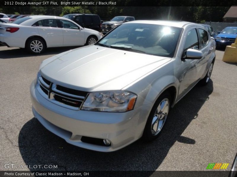 Bright Silver Metallic / Black/Red 2012 Dodge Avenger SXT Plus