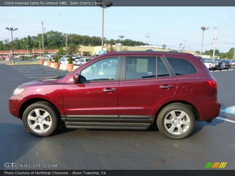 Dark Cherry / Black 2009 Hyundai Santa Fe Limited 4WD