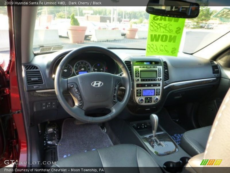Dark Cherry / Black 2009 Hyundai Santa Fe Limited 4WD