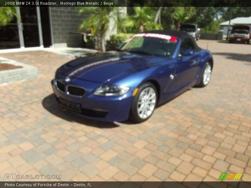 Montego Blue Metallic / Beige 2008 BMW Z4 3.0i Roadster