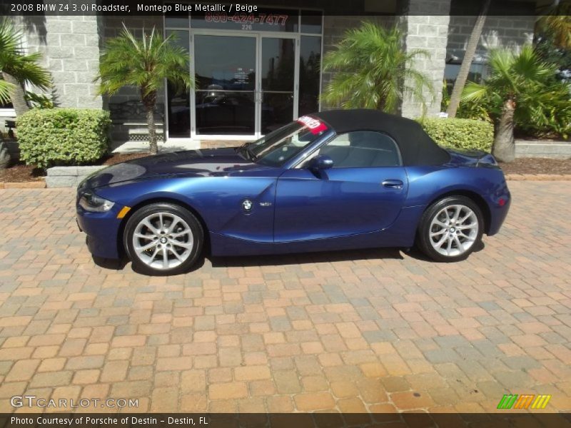 Montego Blue Metallic / Beige 2008 BMW Z4 3.0i Roadster