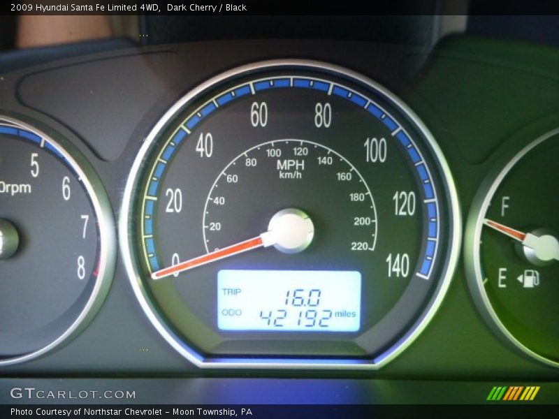 Dark Cherry / Black 2009 Hyundai Santa Fe Limited 4WD
