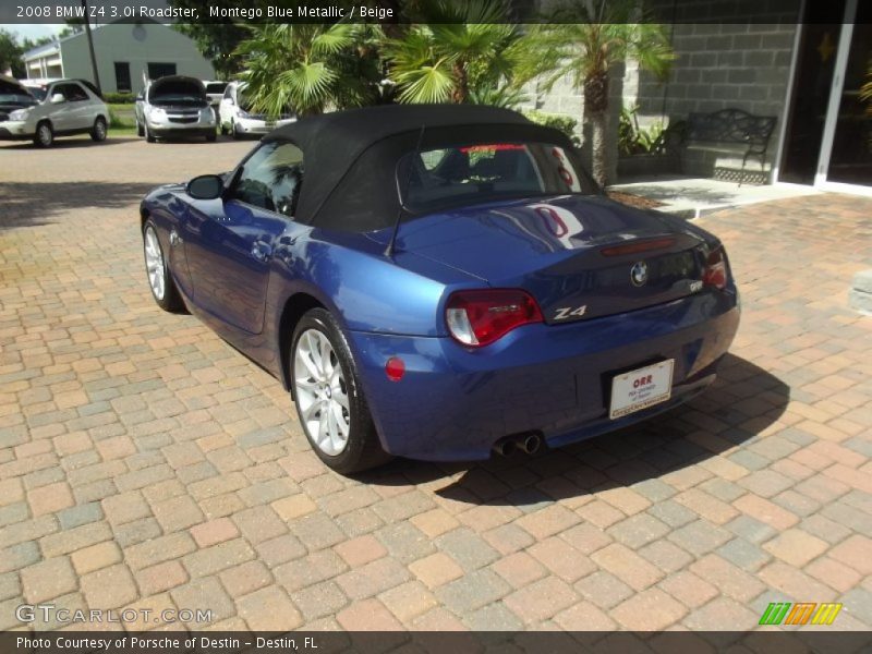 Montego Blue Metallic / Beige 2008 BMW Z4 3.0i Roadster
