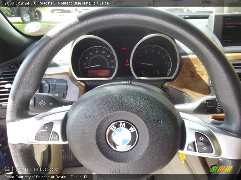 Montego Blue Metallic / Beige 2008 BMW Z4 3.0i Roadster
