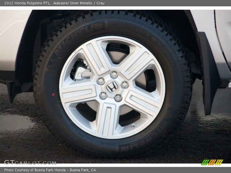 Alabaster Silver Metallic / Gray 2012 Honda Ridgeline RTL