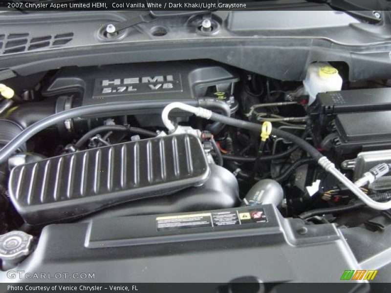 Cool Vanilla White / Dark Khaki/Light Graystone 2007 Chrysler Aspen Limited HEMI