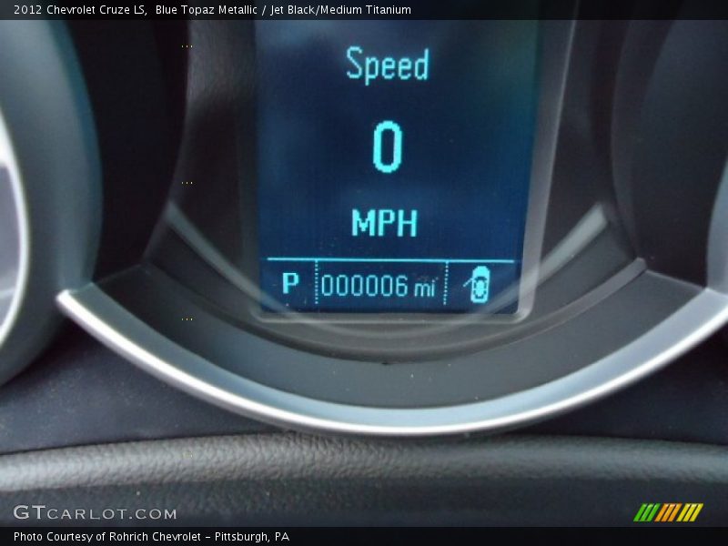 Blue Topaz Metallic / Jet Black/Medium Titanium 2012 Chevrolet Cruze LS