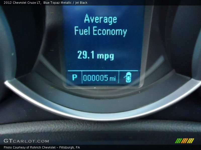 Blue Topaz Metallic / Jet Black 2012 Chevrolet Cruze LT