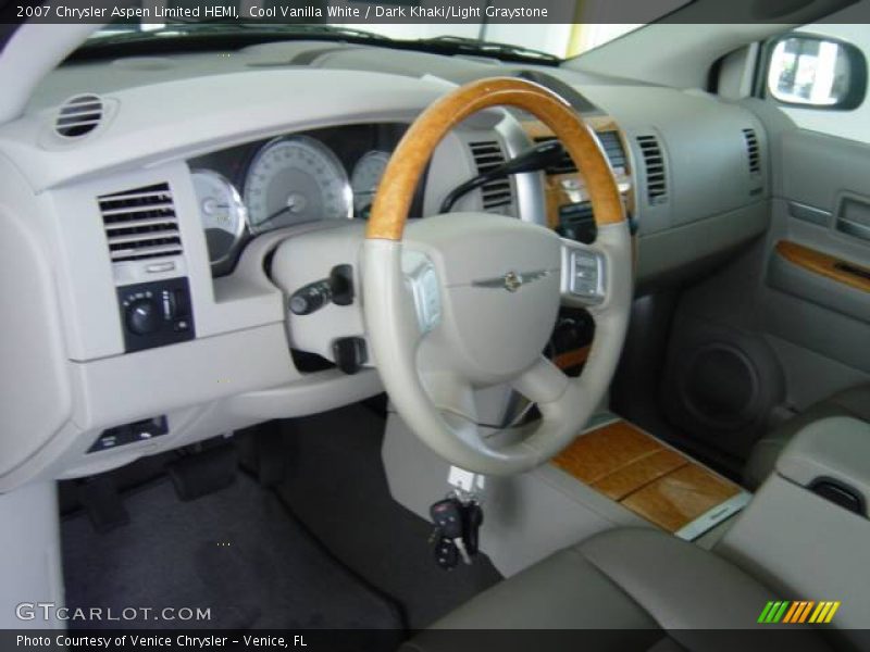 Cool Vanilla White / Dark Khaki/Light Graystone 2007 Chrysler Aspen Limited HEMI