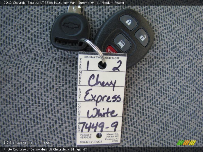 Keys of 2012 Express LT 3500 Passenger Van