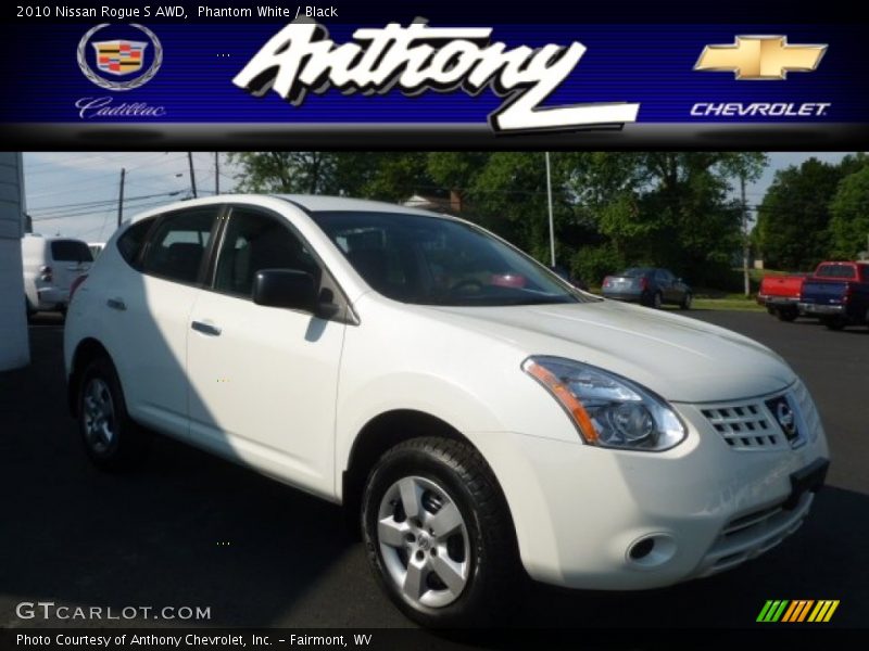 Phantom White / Black 2010 Nissan Rogue S AWD