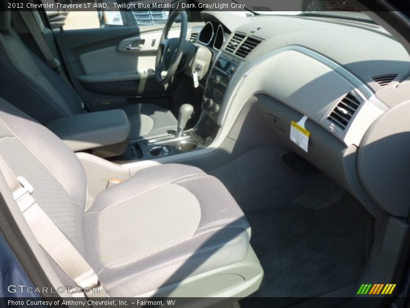 Twilight Blue Metallic / Dark Gray/Light Gray 2012 Chevrolet Traverse LT AWD