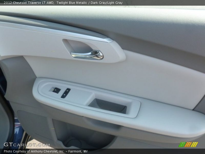 Twilight Blue Metallic / Dark Gray/Light Gray 2012 Chevrolet Traverse LT AWD