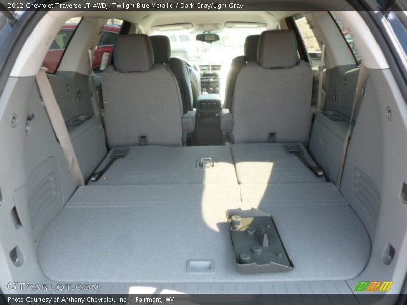 Twilight Blue Metallic / Dark Gray/Light Gray 2012 Chevrolet Traverse LT AWD
