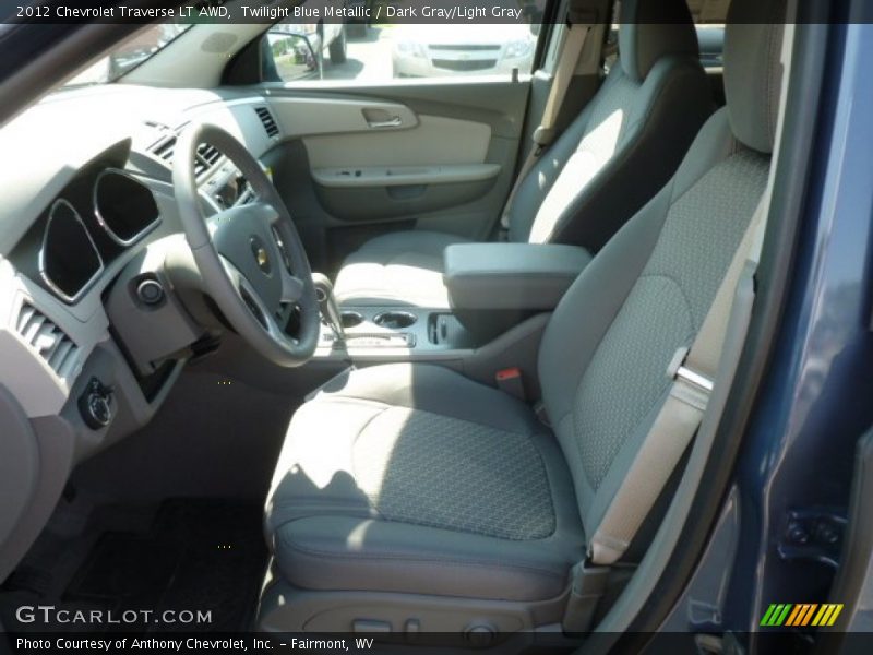 Twilight Blue Metallic / Dark Gray/Light Gray 2012 Chevrolet Traverse LT AWD